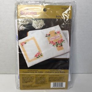 Bucilla Stamped Cross Stitch Bible Cover Wild Rose Kit